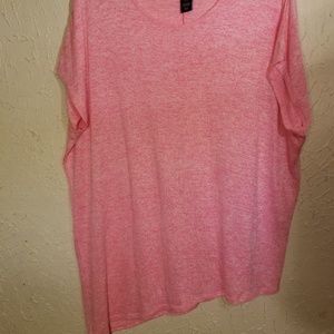 Pink knit top.